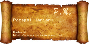 Pozsgai Mariann névjegykártya