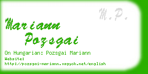 mariann pozsgai business card